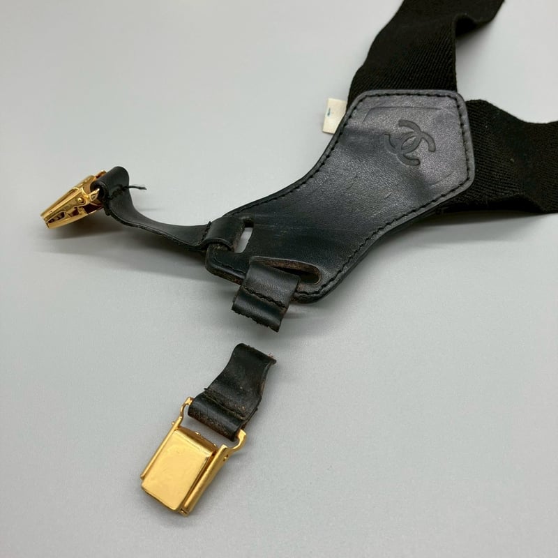 CHANEL (シャネル) ヴィンテージ ココマーク ロゴ サスペンダー