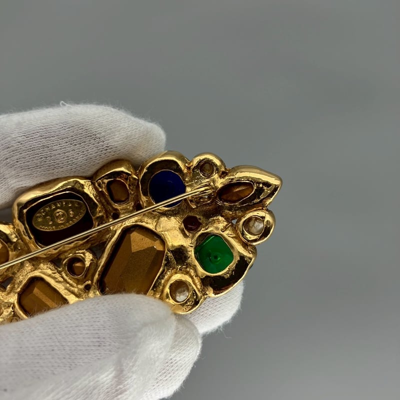 CHANEL (シャネル) ヴィンテージ カラーストーン グリポア ライン