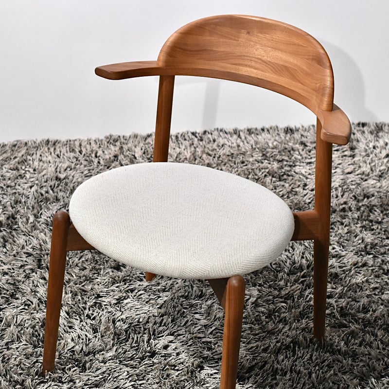 YU UC2 ダイニングチェア A783-0001 ホワイト&リネン オイル塗装 WN