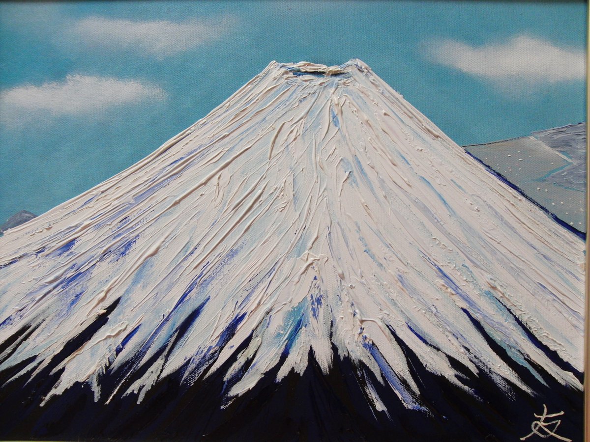 TOMOYUKI・友之、「太陽と月」、証明書付、額付、絵画 油絵 油彩画