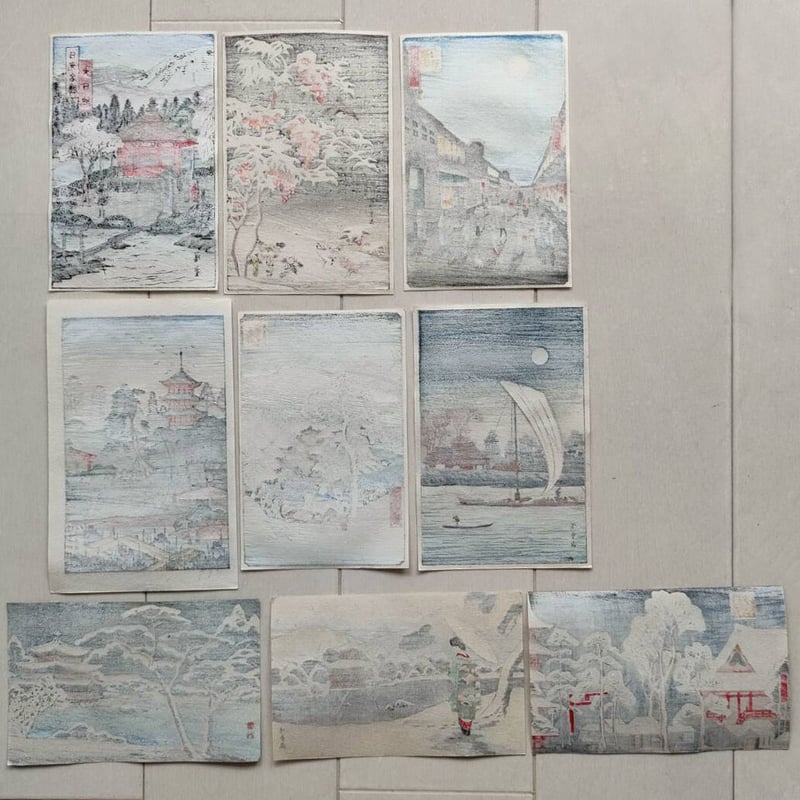 木版画 歌川広重 9ロット 日本製 はがきサイズ | hakusaisya