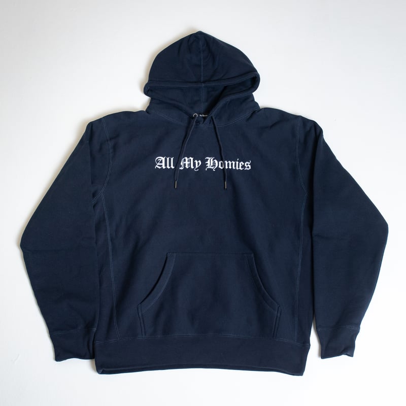 All My Homies Embroidery Hoodie 【NAVY】 | allmy