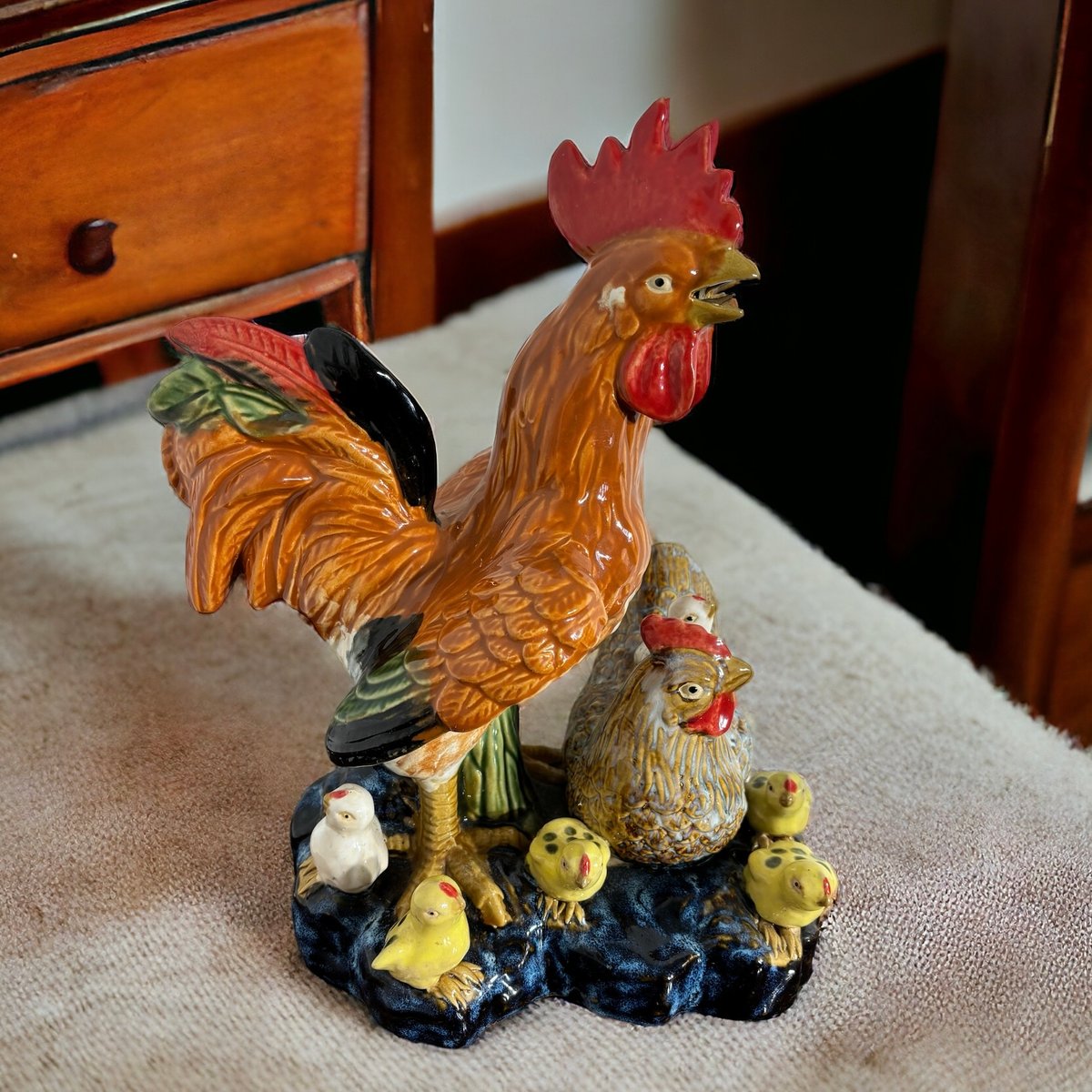 鶏 ひよこ 置物 中国雑貨 オブジェ 彫像 陶器 インテリア ヴィンテージ