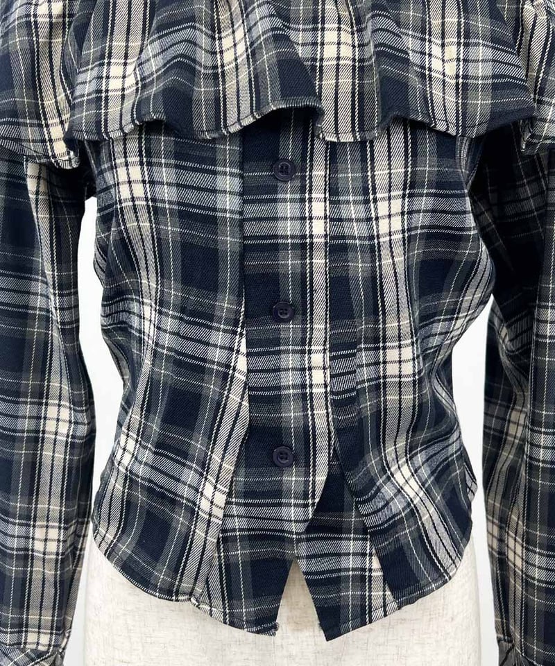 anuans チェック柄オフショルダートップス anuans チェック柄オフ