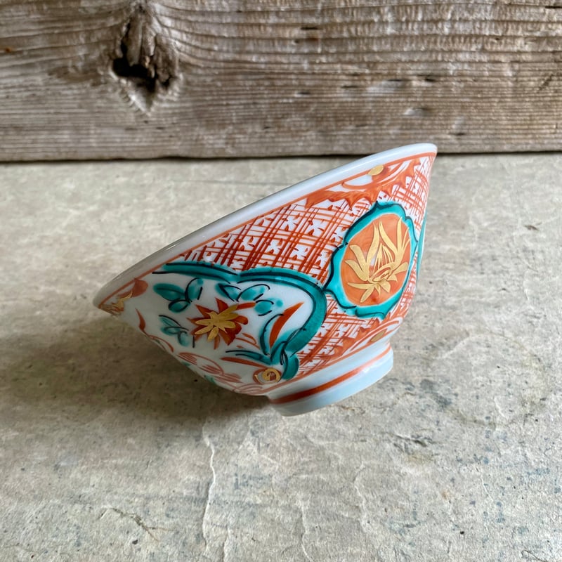 🔶SALE🔶岐阜 秀峰窯中垣連次 金彩染赤絵5.5寸反鉢 | MatsuBokkuri