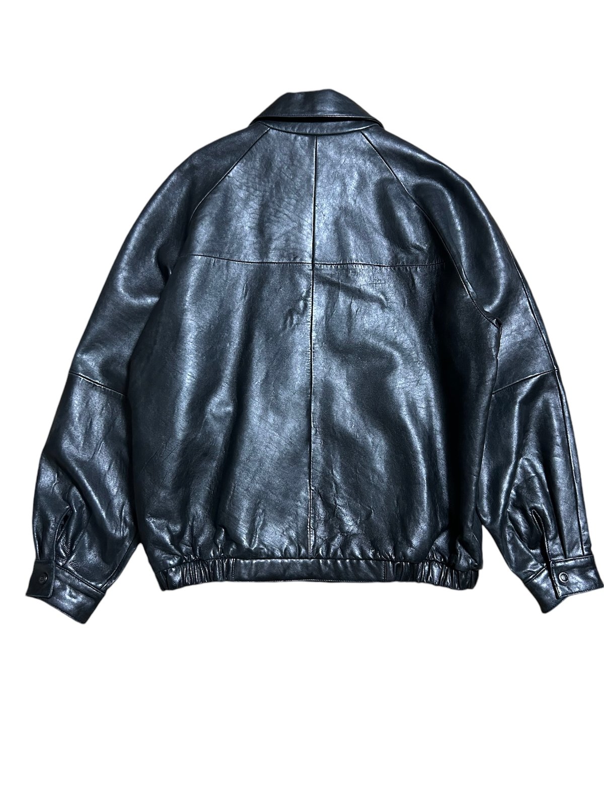 90's WILSONS PELLE STUDIO レザー スイングトップ L ブラック 牛革