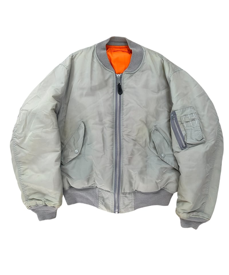 80-90's USA製 ALPHA MA-1 フライトジャケット L ビンテージグレー |