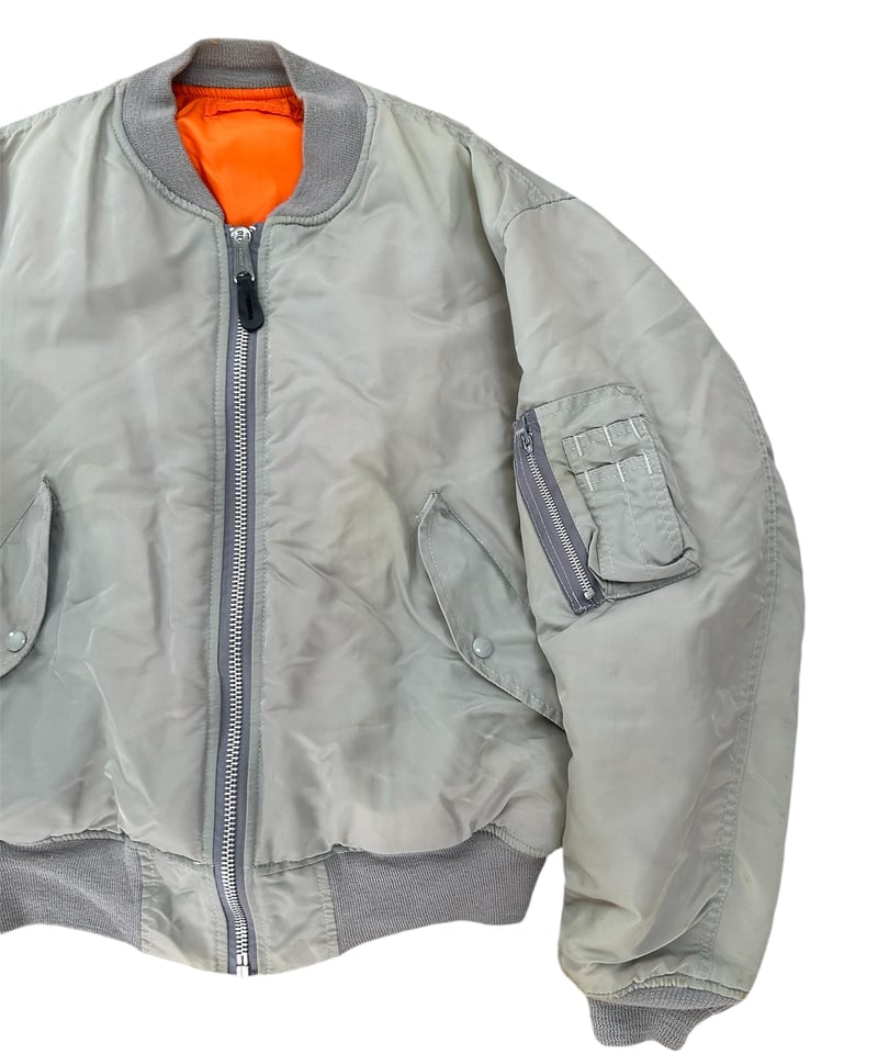 80-90's USA製 ALPHA MA-1 フライトジャケット L ビンテージグレー |