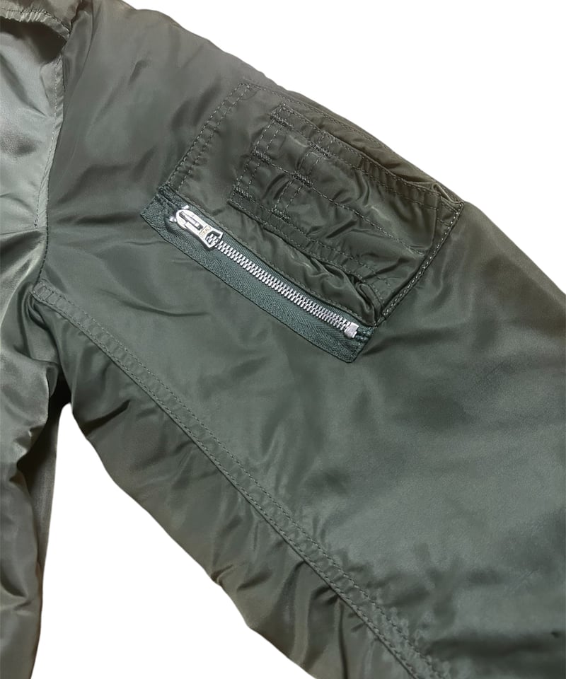 80-90's USA製 ALPHA MA-1 フライトジャケット M セージグリーン | S