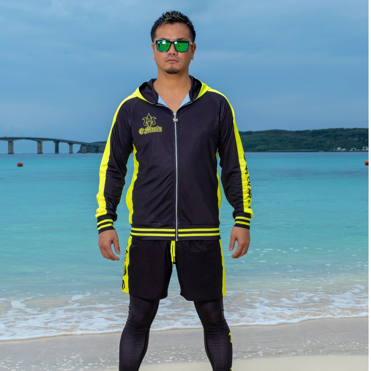 25ラッシュガードセットアップBK×ネオンイエロー | C.Marin®