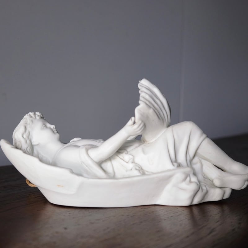 天使 ベニティエ 聖水盤 ビスク h26.3cm フランス アンティーク