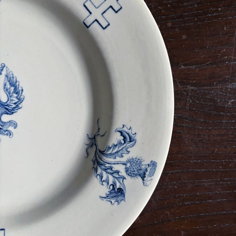 K&G Lunéville ロレーヌ 十字 紋章ディナー 皿 φ23.9cm フランス アンテ