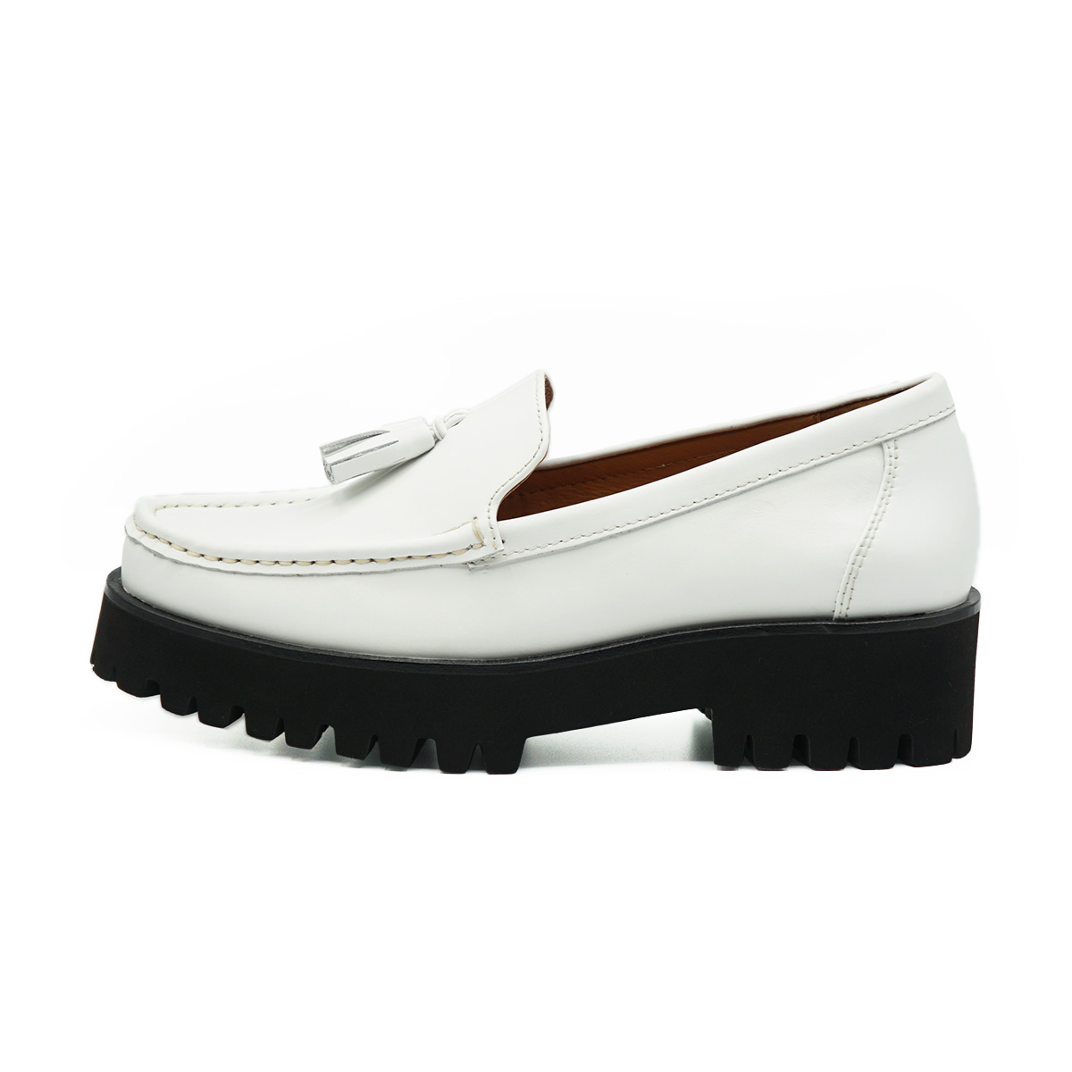 トラックソールタッセルローファー 40 ホワイト｜APOM254 | APOM