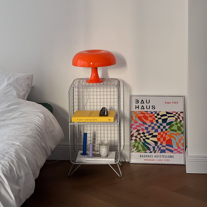 rack-03038 シルバー スタンド付き スチールメッシュ 2段ラック | ART