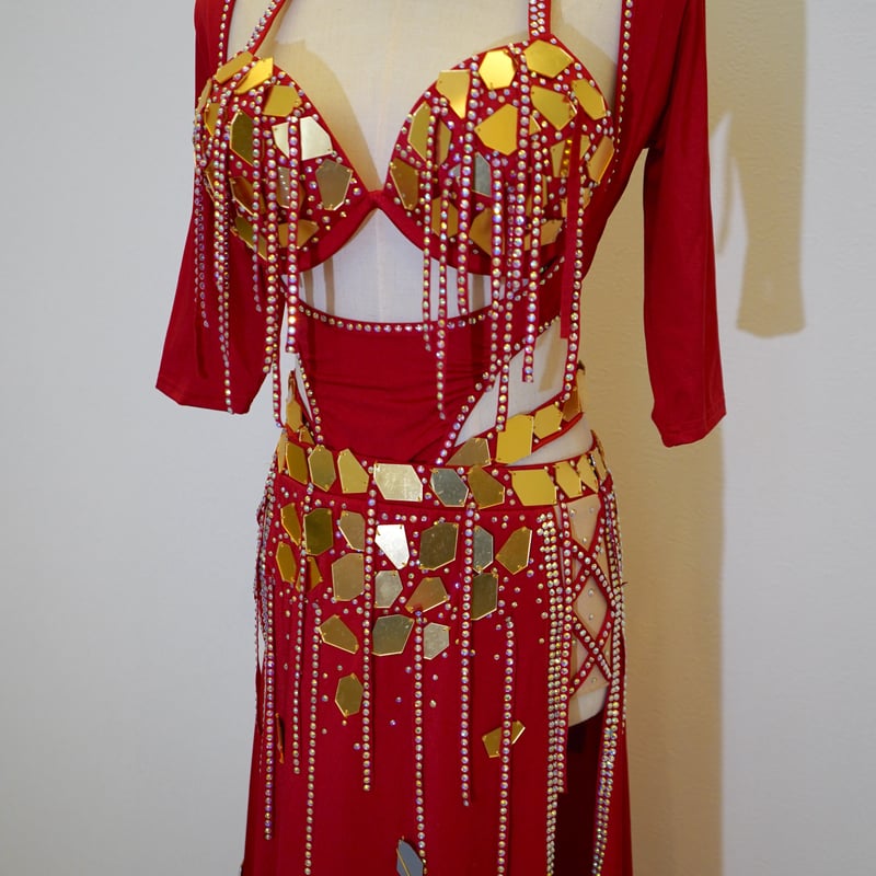 即日発送】 バラディシャービードレス ベリーダンスコスチューム 5点