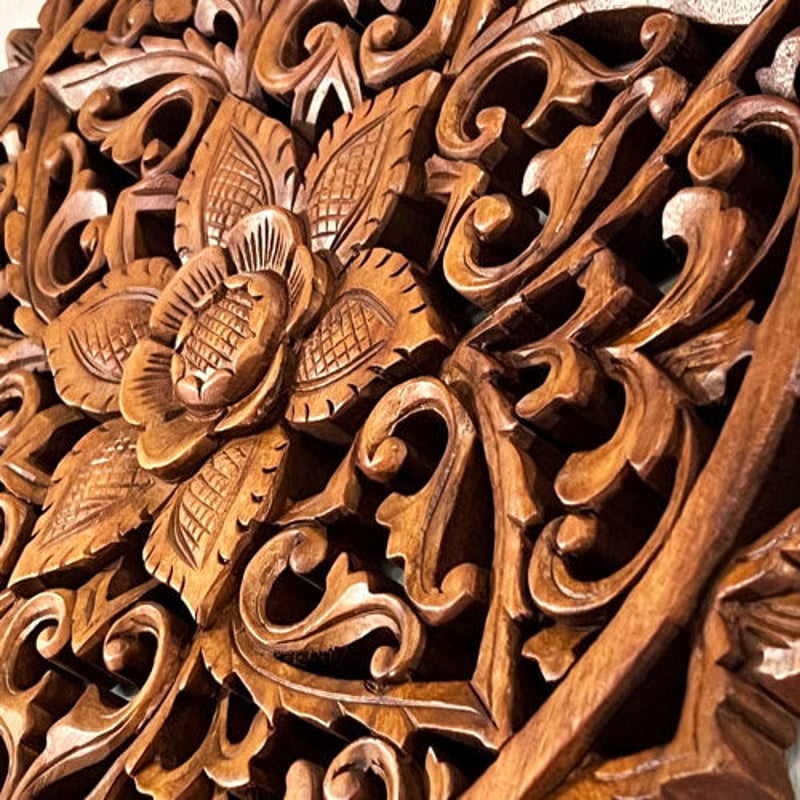 バリ島 木彫りパネル ウッドレリーフ 40cm | インテリアショップPasar