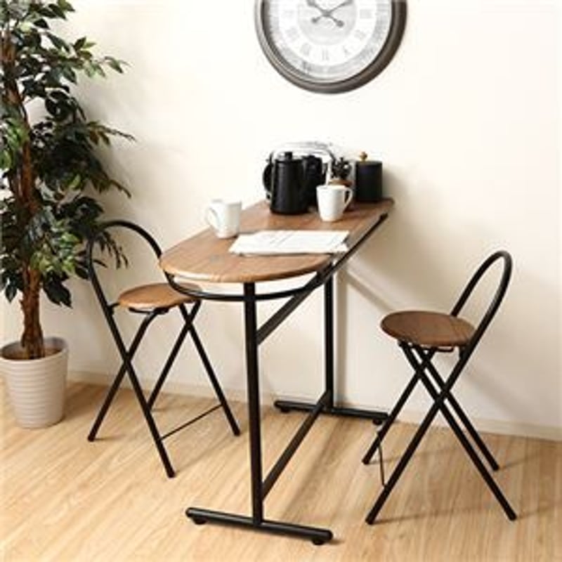 カウンターテーブル＆カウンターチェアセット 3点セット 北欧風〔代引