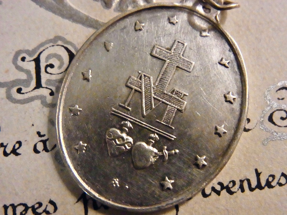 フランス アンティーク 不思議のメダイ 無原罪の御宿り 聖母マリア