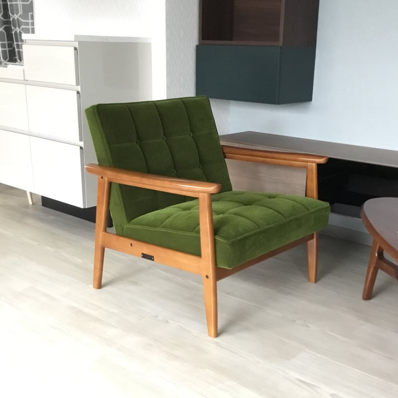 ディスプレイ品】カリモク60 Kチェア1シーターワイド モケットグリーン