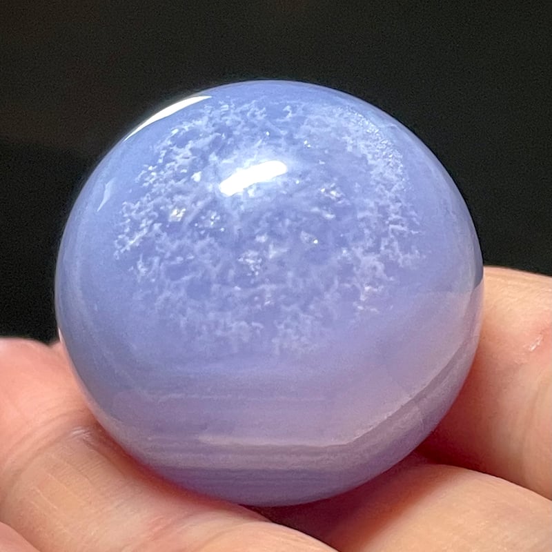 高品質☆ブルーレースアゲート【空色縞瑪瑙】スフィア○丸玉◇天然石