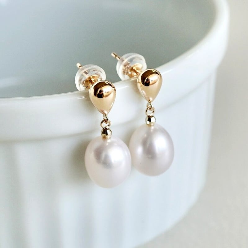 K10YG(イエローゴールド) 揺れるパール ピアス 保証書付 SE-2361 | Koselig