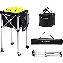 Amazon | テニス ボールバスケット 150球収納 テニス用ボールかご