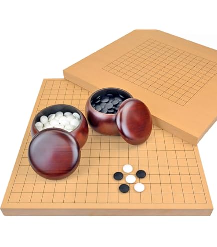 Amazon | 囲碁盤セット 新かや2寸接合足付碁盤竹セット翔（足付19路
