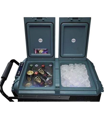 Amazon.co.jp: 沢田テント ポータブル冷蔵庫 冷凍冷蔵庫 40L 車載 2室