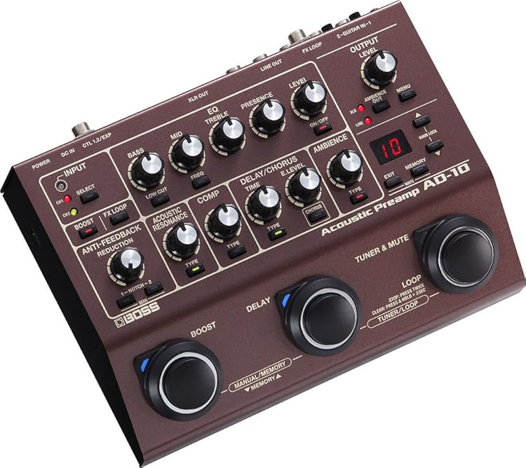 BOSS AD-10 Acoustic Preamp - どのようなライブ環境でも最高の