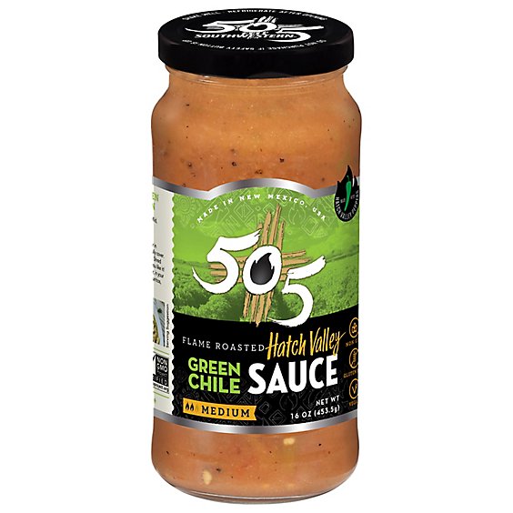 505 Southwestern Sauce Organic Green Chile Medium Jar - 16 Oz