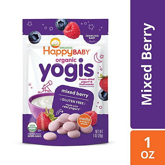 Happy Baby Organics Yogis Mixed Berry & Yogurt Freeze-Dried Baby