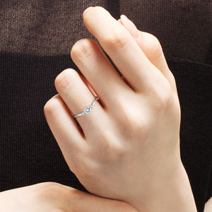 PT950 ビゼ ダイヤモンド サイドストーン リング 0.3ct｜婚約指輪