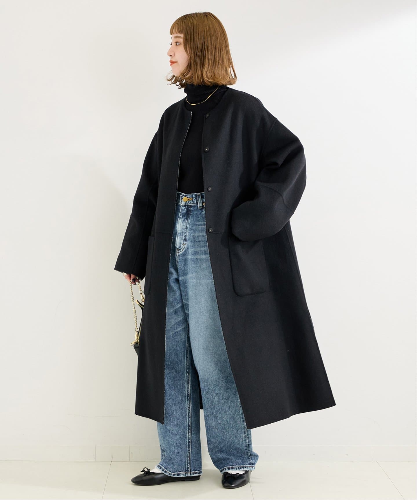 S120ブレンドリバーシブルコート（ノーカラーコート）｜B.C STOCK