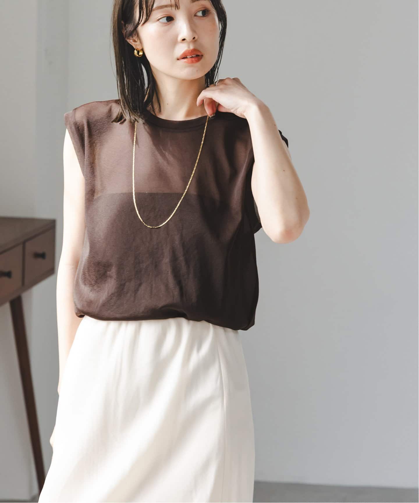 追加2》シアースキニーノースリーブトップス（Tシャツ／カットソー