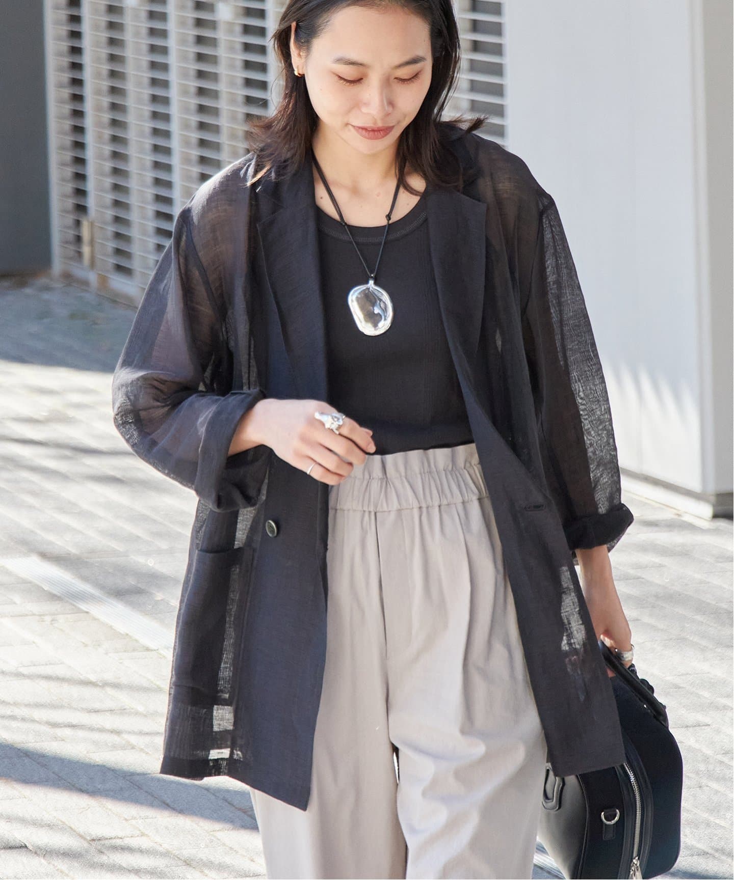 シアーリネンカールマイヤージャケット（テーラードジャケット