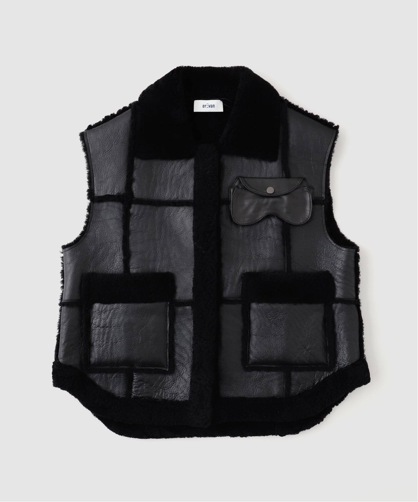 EREVAN/エレヴァン】 VESTE FUJI：ムートンベスト（ベスト）｜L