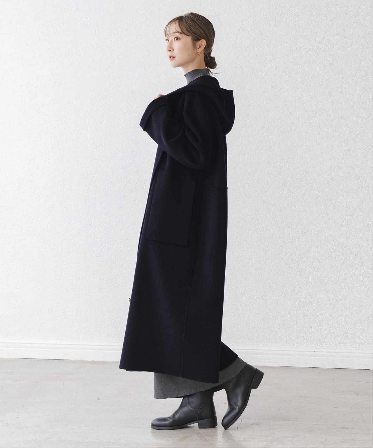 追加》Super160sリバーフーディーコート（フードコート）｜NOBLE