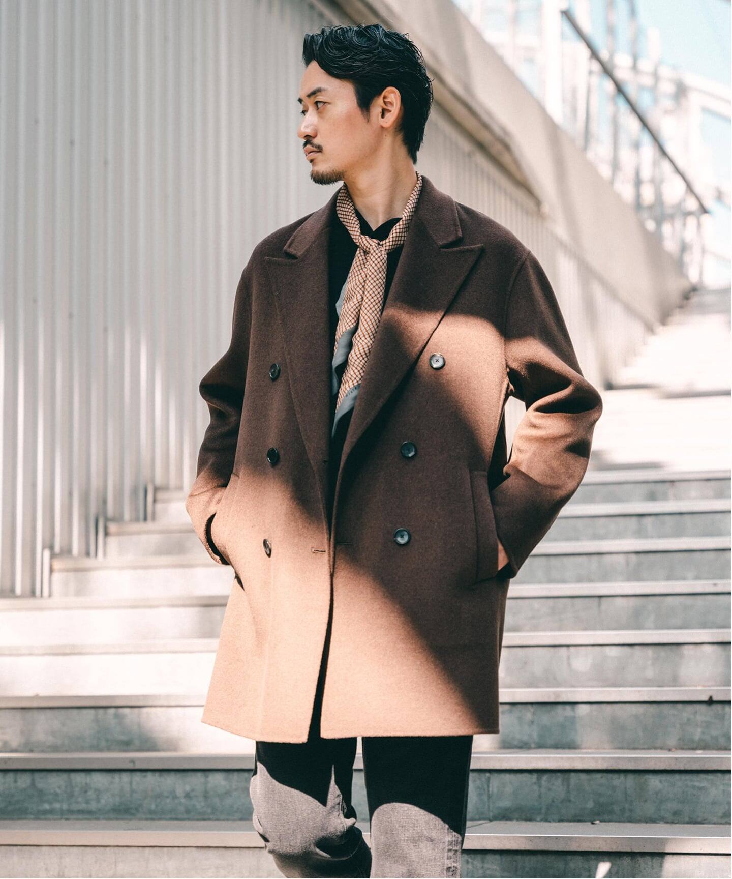 E. ウールカシミヤ Wフェイス コート（チェスターコート）｜EDIFICE