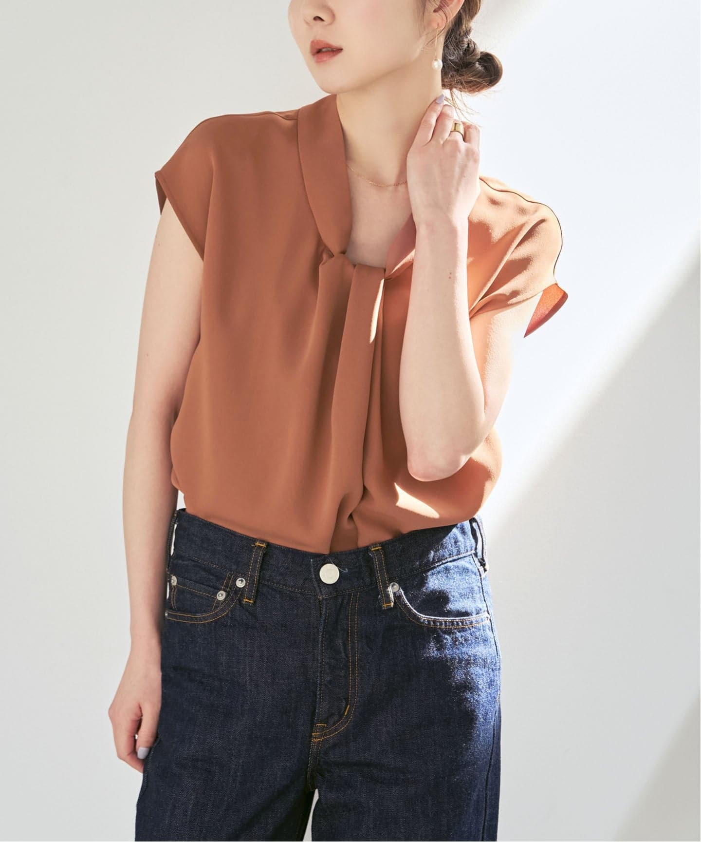 追加予約》ボウタイライクノースリブラウス（シャツ／ブラウス