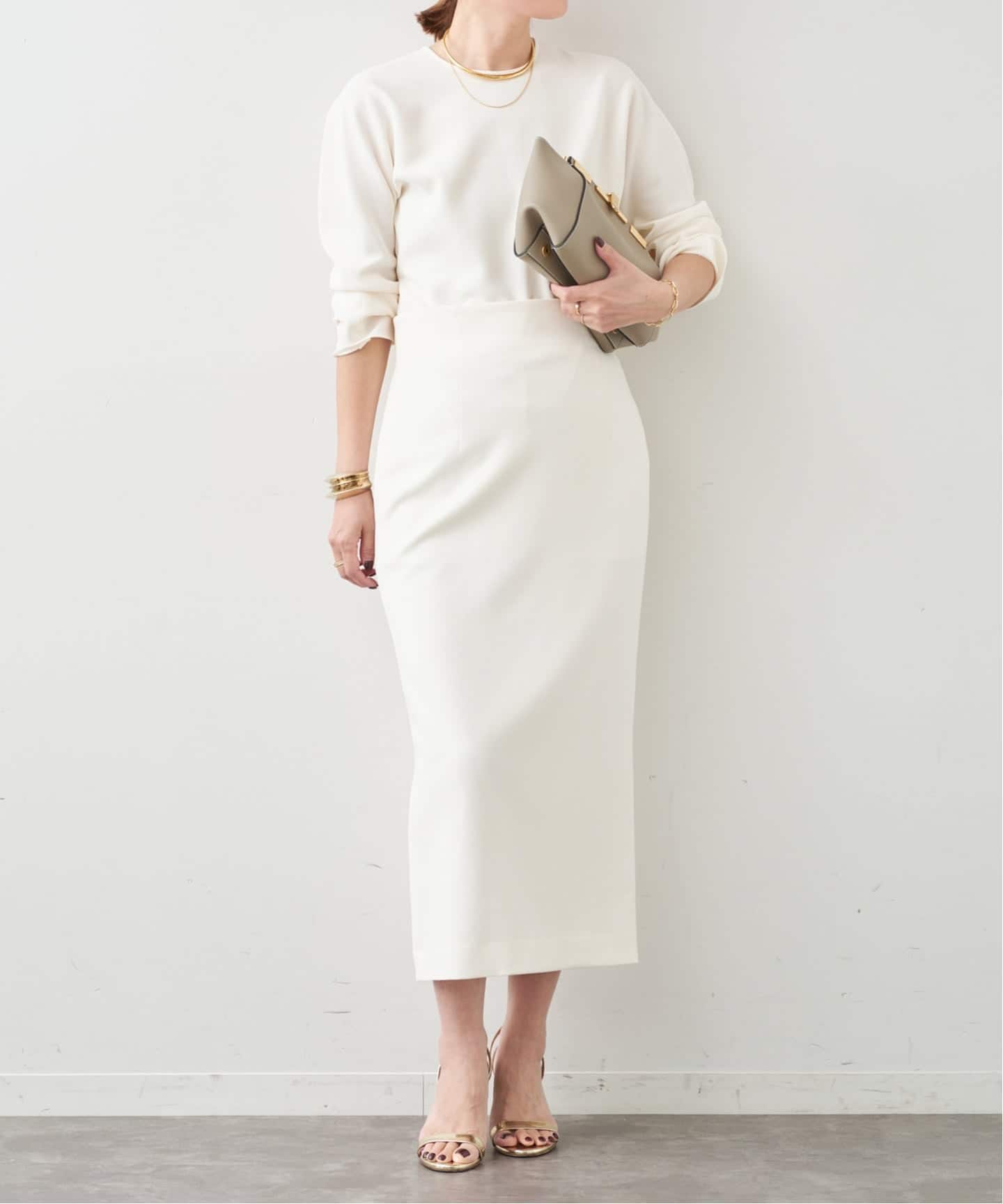 トリアセジョーゼット ハイウエスト スカート（ロング・マキシ丈