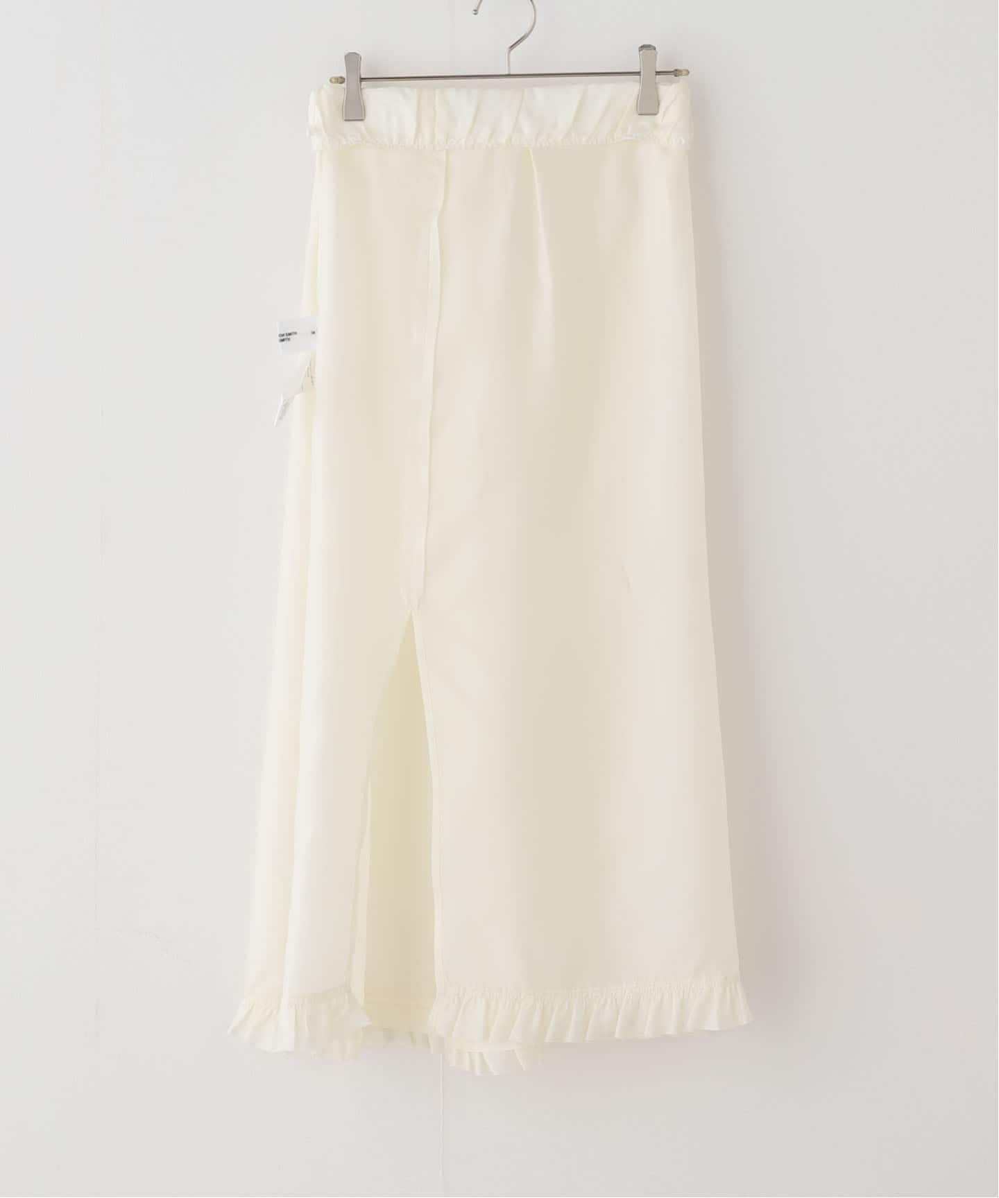 JANE SMITH/ジェーンスミス】WASHED CUPRO FRILL SLIT SKIRT：スカート