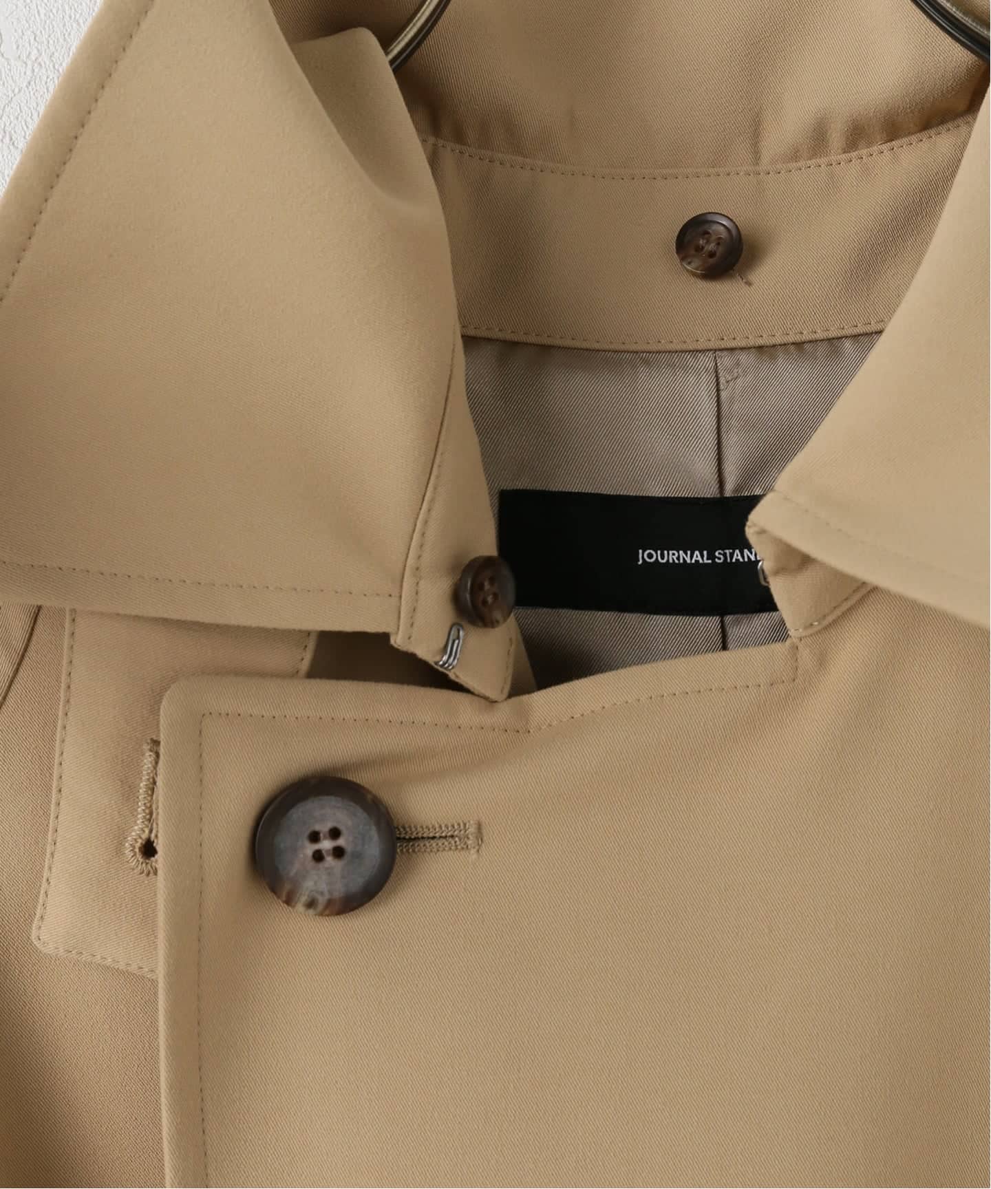 ポリエステルギャバダブルカラートレンチコート（トレンチコート