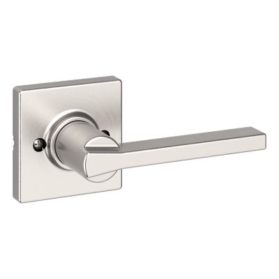 Satin Nickel Hollis Lever (Square) - Pull Only | Kwikset