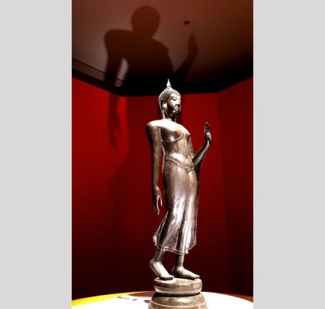希少】タイ スコタイ 14世紀 ブロンズ像 タイ仏像 仏頭像 証明書付き