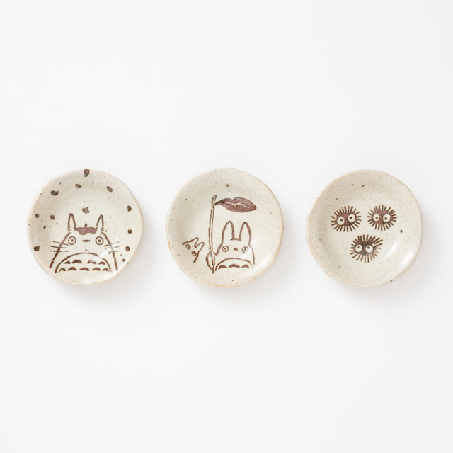 美濃焼のどんぐり皿 トトロ/中小トトロ/マックロクロスケ 3点ギフト