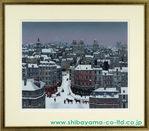 ミッシェル・ドラクロワ「雪のパリ」シルクスクリーン :: 絵画買取