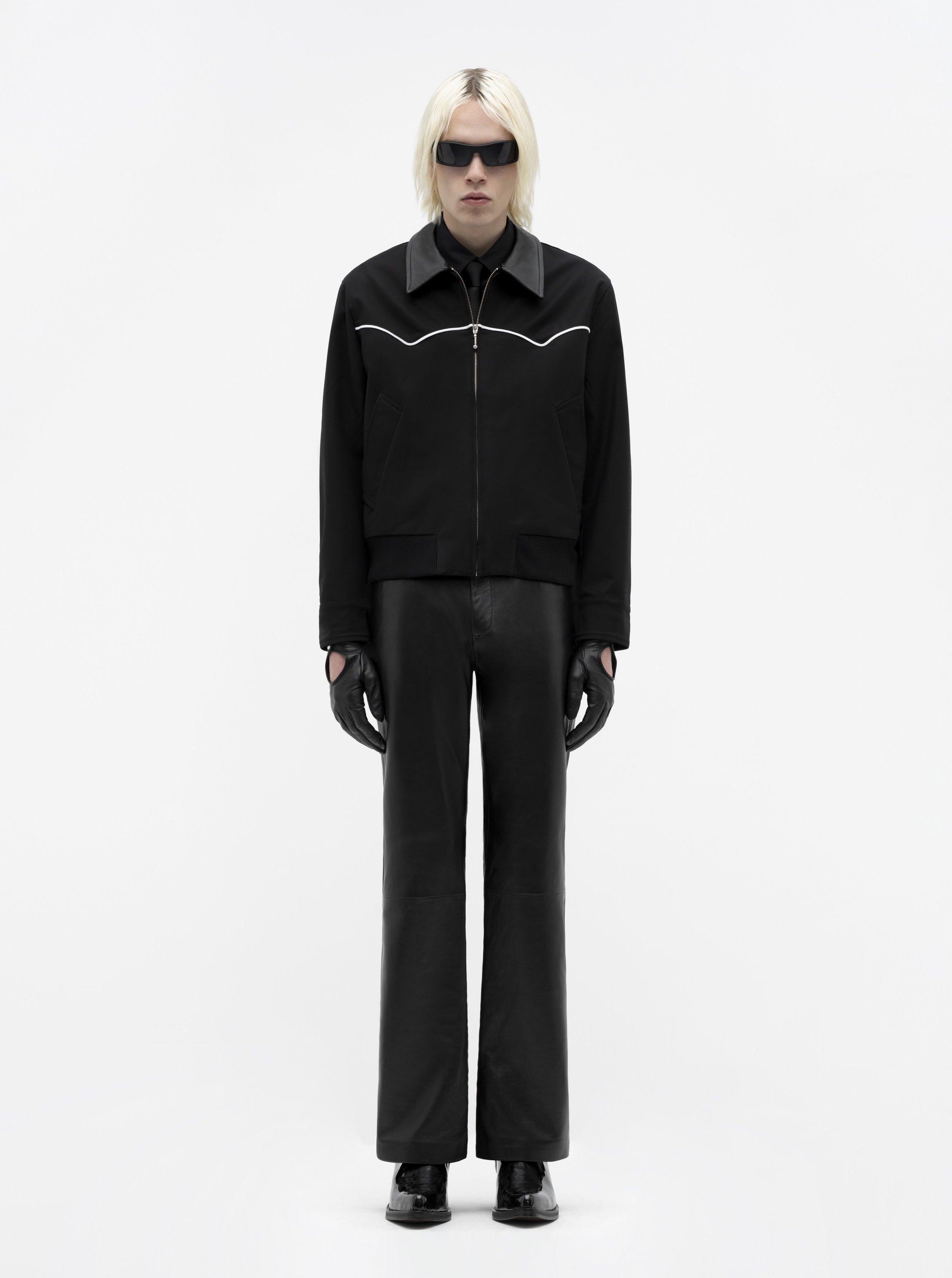 WESTERN HARRINGTON JACKET - BLACK — ERNEST W. BAKER