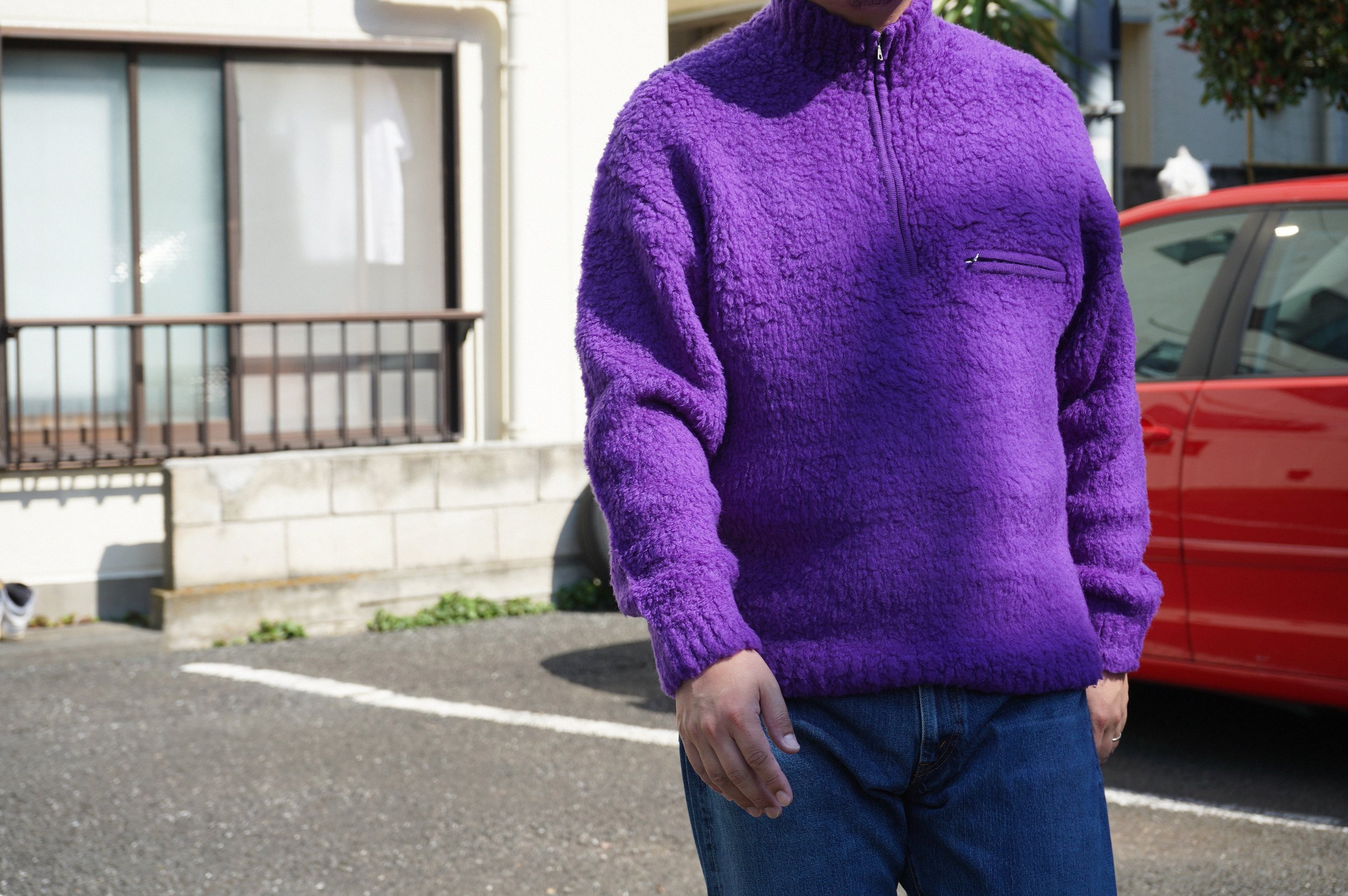 AURALEE MERINO WOOL BOA KNIT HALF ZIP P/O — TF Blog