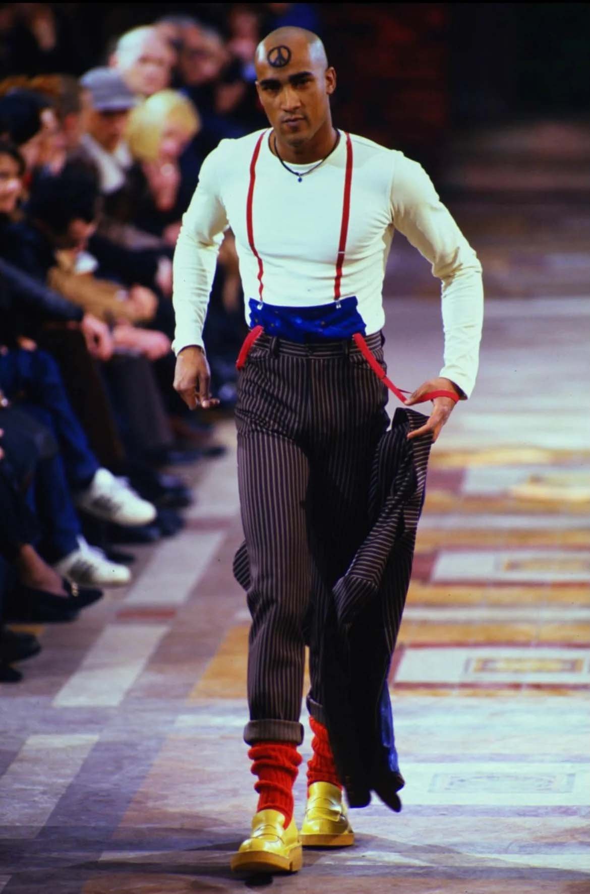 Jean Paul Gaultier F/W 1997 suspender print top — JAMES VELORIA
