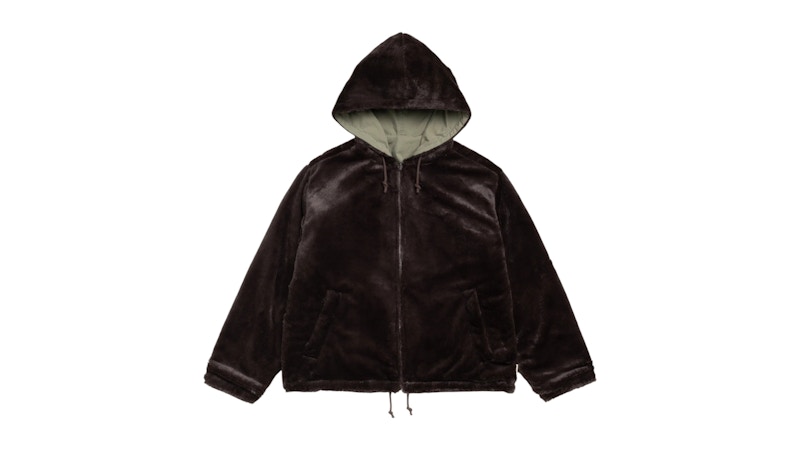 Stussy Reversible Hooded Jacket Brown Men's - FW25 - US